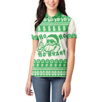 Green Mele Kalikimaka Hawaii Women Polo Shirt Funny Ho Ho Ho Santa Shaka LT14 - Polynesian Pride
