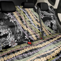 Black Palaka Hawaii Leis Back Car Seat Cover Hawaiian-plaid Elegant Tropical Vibes - Polynesian Pride