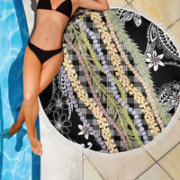 Black Palaka Hawaii Leis Beach Blanket Hawaiian-plaid Elegant Tropical Vibes - Polynesian Pride