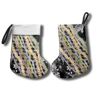Black Palaka Hawaii Leis Christmas Stocking Hawaiian-plaid Elegant Tropical Vibes - Polynesian Pride