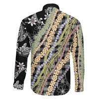 Black Palaka Hawaii Leis Family Matching Summer Maxi Dress and Hawaiian Shirt Hawaiian-plaid Elegant Tropical Vibes LT14 - Polynesian Pride