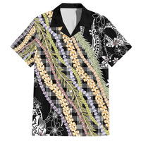 Black Palaka Hawaii Leis Family Matching Tank Maxi Dress and Hawaiian Shirt Hawaiian-plaid Elegant Tropical Vibes LT14 Dad's Shirt - Short Sleeve Black - Polynesian Pride