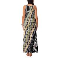 Black Palaka Hawaii Leis Family Matching Tank Maxi Dress and Hawaiian Shirt Hawaiian-plaid Elegant Tropical Vibes LT14 - Polynesian Pride