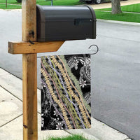 Black Palaka Hawaii Leis Garden Flag Hawaiian-plaid Elegant Tropical Vibes - Polynesian Pride