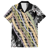 Black Palaka Hawaii Leis Hawaiian Shirt Hawaiian-plaid Elegant Tropical Vibes - Polynesian Pride