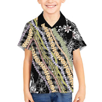 Black Palaka Hawaii Leis Hawaiian Shirt Hawaiian-plaid Elegant Tropical Vibes - Polynesian Pride