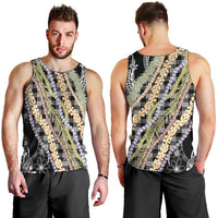 Black Palaka Hawaii Leis Men Tank Top Hawaiian-plaid Elegant Tropical Vibes - Polynesian Pride