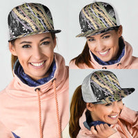 Black Palaka Hawaii Leis Mesh Trucker Cap Hawaiian-plaid Elegant Tropical Vibes - Polynesian Pride