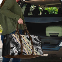 Black Palaka Hawaii Leis Travel Bag Hawaiian-plaid Elegant Tropical Vibes - Polynesian Pride