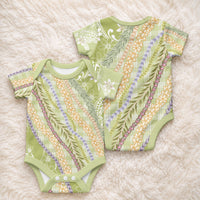 Green Palaka Hawaii Leis Baby Onesie Hawaiian-plaid Elegant Tropical Vibes