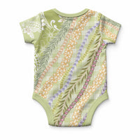 Green Palaka Hawaii Leis Baby Onesie Hawaiian-plaid Elegant Tropical Vibes