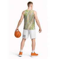 Green Palaka Hawaii Leis Basketball Jersey Hawaiian-plaid Elegant Tropical Vibes - Polynesian Pride