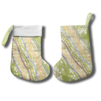 Green Palaka Hawaii Leis Christmas Stocking Hawaiian-plaid Elegant Tropical Vibes - Polynesian Pride