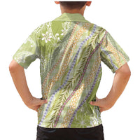Green Palaka Hawaii Leis Family Matching Mermaid Dress and Hawaiian Shirt Hawaiian-plaid Elegant Tropical Vibes LT14 - Polynesian Pride