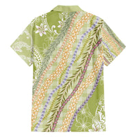 Green Palaka Hawaii Leis Family Matching Short Sleeve Bodycon Dress and Hawaiian Shirt Hawaiian-plaid Elegant Tropical Vibes LT14 - Polynesian Pride