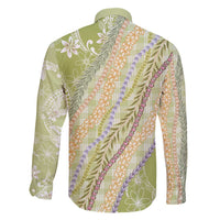 Green Palaka Hawaii Leis Family Matching Short Sleeve Bodycon Dress and Hawaiian Shirt Hawaiian-plaid Elegant Tropical Vibes - Polynesian Pride