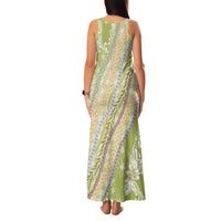 Green Palaka Hawaii Leis Family Matching Tank Maxi Dress and Hawaiian Shirt Hawaiian-plaid Elegant Tropical Vibes LT14 - Polynesian Pride