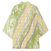 Green Palaka Hawaii Leis Kimono Hawaiian-plaid Elegant Tropical Vibes - Polynesian Pride