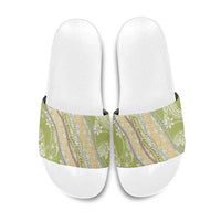 Green Palaka Hawaii Leis Slide Sandals Hawaiian-plaid Elegant Tropical Vibes - Polynesian Pride
