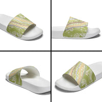 Green Palaka Hawaii Leis Slide Sandals Hawaiian-plaid Elegant Tropical Vibes - Polynesian Pride