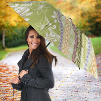 Green Palaka Hawaii Leis Umbrella Hawaiian-plaid Elegant Tropical Vibes - Polynesian Pride