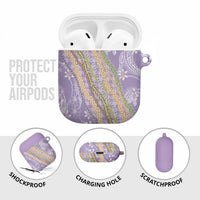 Purple Palaka Hawaii Leis AirPods Case Hawaiian-plaid Elegant Tropical Vibes - Polynesian Pride