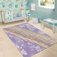 Purple Palaka Hawaii Leis Area Rug Hawaiian-plaid Elegant Tropical Vibes - Polynesian Pride