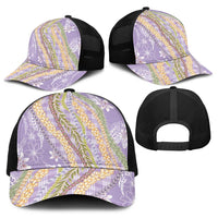 Purple Palaka Hawaii Leis Baseball Net Cap Hawaiian-plaid Elegant Tropical Vibes - Polynesian Pride