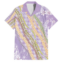 Purple Palaka Hawaii Leis Family Matching Long Sleeve Bodycon Dress and Hawaiian Shirt Hawaiian-plaid Elegant Tropical Vibes LT14 Dad's Shirt - Short Sleeve Purple - Polynesian Pride