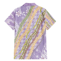 Purple Palaka Hawaii Leis Family Matching Mermaid Dress and Hawaiian Shirt Hawaiian-plaid Elegant Tropical Vibes LT14 - Polynesian Pride