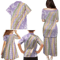 Purple Palaka Hawaii Leis Family Matching Puletasi and Hawaiian Shirt Hawaiian-plaid Elegant Tropical Vibes LT14 - Polynesian Pride