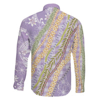 Purple Palaka Hawaii Leis Family Matching Short Sleeve Bodycon Dress and Hawaiian Shirt Hawaiian-plaid Elegant Tropical Vibes LT14 - Polynesian Pride