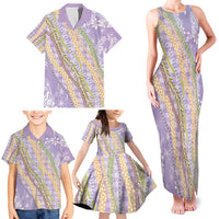 Purple Palaka Hawaii Leis Family Matching Tank Maxi Dress and Hawaiian Shirt Hawaiian-plaid Elegant Tropical Vibes LT14 - Polynesian Pride