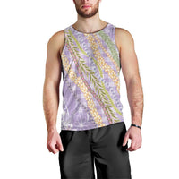 Purple Palaka Hawaii Leis Men Tank Top Hawaiian-plaid Elegant Tropical Vibes - Polynesian Pride