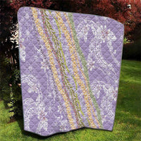 Purple Palaka Hawaii Leis Quilt Hawaiian-plaid Elegant Tropical Vibes - Polynesian Pride