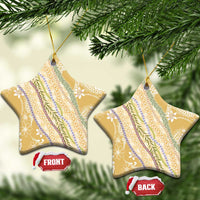 Yellow Palaka Hawaii Leis Ceramic Ornament Hawaiian-plaid Elegant Tropical Vibes - Polynesian Pride