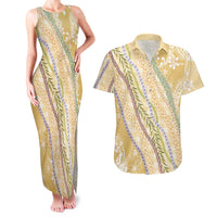 Yellow Palaka Hawaii Leis Couples Matching Tank Maxi Dress and Hawaiian Shirt Hawaiian-plaid Elegant Tropical Vibes LT14 Yellow - Polynesian Pride