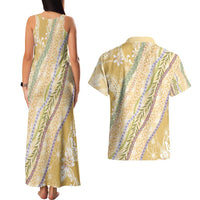 Yellow Palaka Hawaii Leis Couples Matching Tank Maxi Dress and Hawaiian Shirt Hawaiian-plaid Elegant Tropical Vibes LT14 - Polynesian Pride