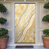 Yellow Palaka Hawaii Leis Door Cover Hawaiian-plaid Elegant Tropical Vibes - Polynesian Pride