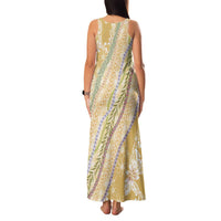 Yellow Palaka Hawaii Leis Family Matching Tank Maxi Dress and Hawaiian Shirt Hawaiian-plaid Elegant Tropical Vibes LT14 - Polynesian Pride