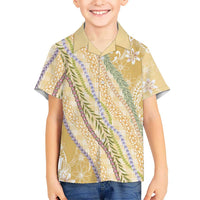 Yellow Palaka Hawaii Leis Hawaiian Shirt Hawaiian-plaid Elegant Tropical Vibes - Polynesian Pride