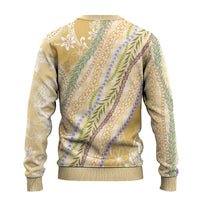 Yellow Palaka Hawaii Leis Ugly Christmas Sweater Hawaiian-plaid Elegant Tropical Vibes - Polynesian Pride