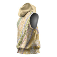 Yellow Palaka Hawaii Leis Sleeveless Hoodie Hawaiian-plaid Elegant Tropical Vibes - Polynesian Pride