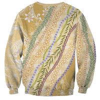 Yellow Palaka Hawaii Leis Sweatshirt Hawaiian-plaid Elegant Tropical Vibes - Polynesian Pride