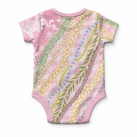 Pink Palaka Hawaii Leis Baby Onesie Hawaiian-plaid Elegant Tropical Vibes