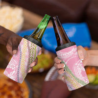 Pink Palaka Hawaii Leis 4 in 1 Can Cooler Tumbler Hawaiian-plaid Elegant Tropical Vibes - Polynesian Pride