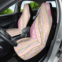 Pink Palaka Hawaii Leis Car Seat Cover Hawaiian-plaid Elegant Tropical Vibes - Polynesian Pride