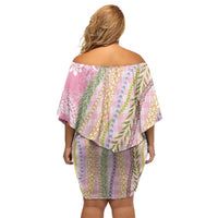 Pink Palaka Hawaii Leis Family Matching Off Shoulder Short Dress and Hawaiian Shirt Hawaiian-plaid Elegant Tropical Vibes LT14 - Polynesian Pride