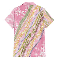 Pink Palaka Hawaii Leis Family Matching Short Sleeve Bodycon Dress and Hawaiian Shirt Hawaiian-plaid Elegant Tropical Vibes LT14 - Polynesian Pride