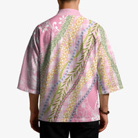 Pink Palaka Hawaii Leis Kimono Hawaiian-plaid Elegant Tropical Vibes - Polynesian Pride
